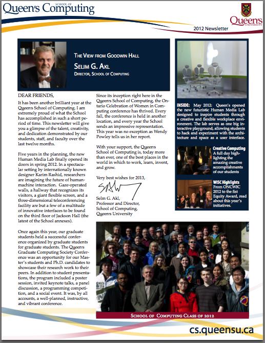 2012 QSC Newsletter Available! 2012 QSC Newsletter Available!