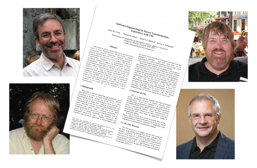 James Cordy, Thomas Dean,  Andrew Malton, and Kevin Schneider receive the Most Influential Paper award 